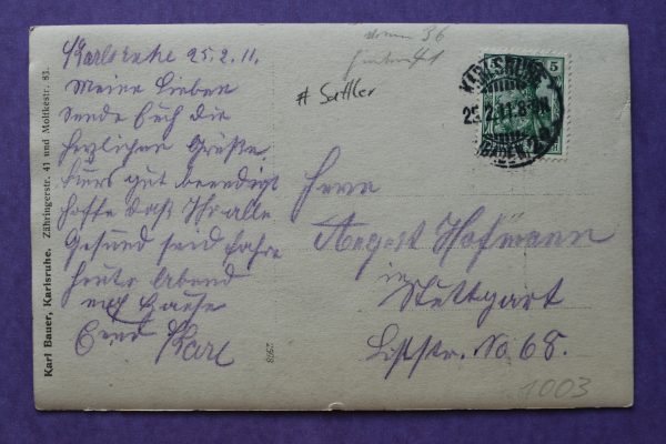 Photo Postcard PC Karlsruhe 1911